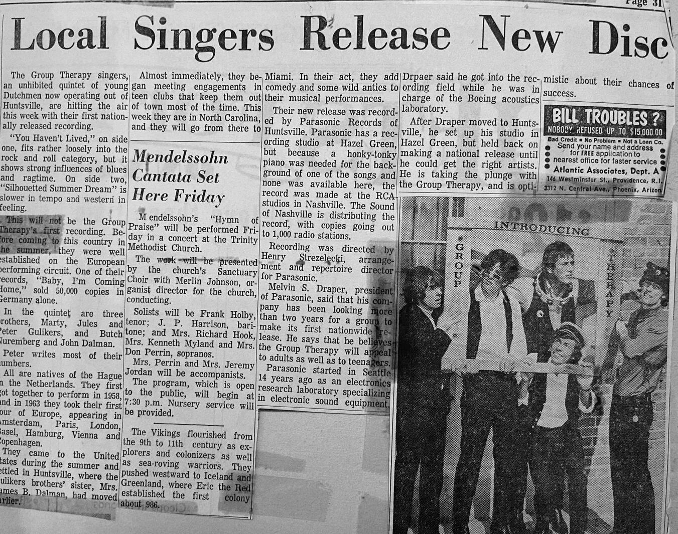 Group Therapy Newspaper Article